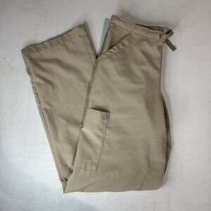 WonderWink Scrub Pants W123 Women XSP Tan Petite Spread Cheer Drawstring Pockets